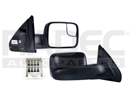 [018-0916-62] ESPEJO DG RAM 02-09 ELECTRICO C/DESEMPANANTE TELESCOPICO CORRUGADO 5 PINES V/LARAMIE/SLT/ST/SXT V6/V8 6/8CILINDROS 5.7/5.9/6.7L 2/4 PUERTAS DER