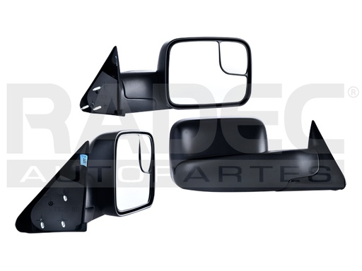 [018-0916-64] ESPEJO DG RAM 94-96 MANUAL TELESCOPICO CORRUGADO SLT/ST/CREW CAB V6/V8 6/8CILINDROS 3.7/3.9/4.7/5.9L 2/4 PUERTAS DER