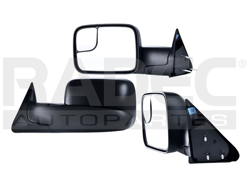 [018-0916-65] ESPEJO DG RAM 94-96 MANUAL TELESCOPICO CORRUGADO SLT/ST/CREW CAB V6/V8 6/8CILINDROS 3.7/3.9/4.7/5.9L 2/4 PUERTAS IZQ