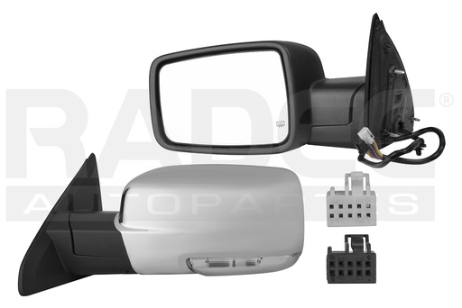 [018-0916-87] ESPEJO DG RAM 11-20 ELECTRICO C/DESENPANANTE C/DIRECCIONAL C/LUZ INFERIOR C/MEMORIA E/ABATIBLE CROMADO 15000/2500/LARAMIE/LONGHORN V8 8 CILINDROS 5.7L 2/4 PUERTAS IZQ