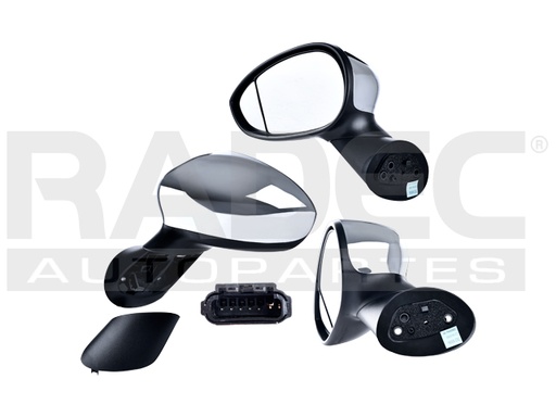 [018-1105-11] ESPEJO FT 500 09-15 ELECTRICO C/DESENPANANTE CROMADO SPORT/POP/TURBO L4 4CILINDROS 1.4L 2 PUERTAS IZQ