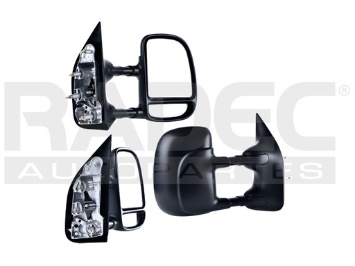[018-1207-02] ESPEJO FD ECONOLINE 03-08 MANUAL DOBLE LUNA NEGRO BASE/XL/XLT V8 8CILINDROS 4.6/5.4L 2/3 PUERTAS DER