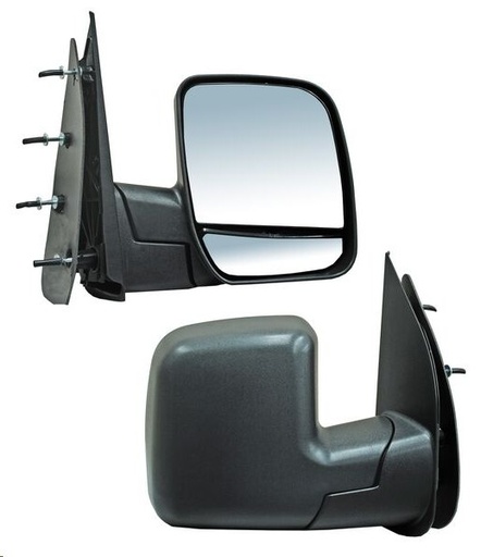 [018-1207-08] ESPEJO FD ECONOLINE 02-14 MANUAL DOBLE LUNA NEGRO BASE/XL/XLT E-150/E-250/E-350/E-450/E-550 V8 8CILINDROS 4.6/5.4L 2 PUERTAS DER