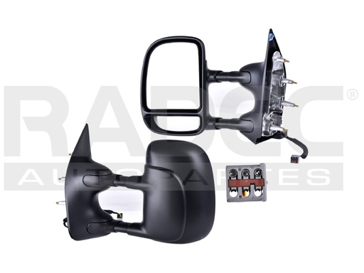 [018-1207-19] ESPEJO FD ECONOLINE 02-08 ELECTRICO CORRUGADO 3 PINES BASE/XL/XLT/SUPER DUTY/E-150/E-250/E-350/E-450/E-550 V8 8CILINDROS 4.6/5.4L 2/3 PUERTAS IZQ