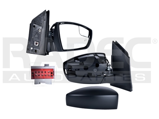 [018-1209-24] ESPEJO FD ESCAPE 13-16 ELECTRICO C/DESENPANANTE P/PINTAR 5 PINES TITANIUM/SEL/SE/S L4 4CILINDROS 1.6/2.0/2.5L 4 PUERTAS DER