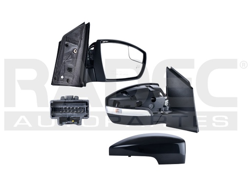 [018-1209-26] ESPEJO FD ESCAPE 13-16 ELECTRICO C/DESEMPANANTE C/DIRECCIONAL C/MEMORIA C/PUNTO CIEGO P/PINTAR TITANIUM/SEL/SE/S L4 4CILINDROS 1.6/2.0/2.5L 5 PUERTAS DER