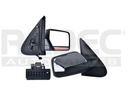 [018-1213-20] ESPEJO FD EXPEDITION 07-17 ELECTRICO C/DESENPANANTE C/DIRECCIONAL C/MEMORIA C/LUZ E/ABATIBLE CROMADO LUXURY/L/BASE V8 8CILINDROS 5.4L 4 PUERTAS DER