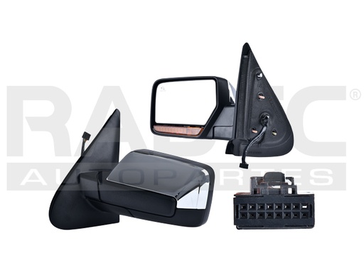[018-1213-21] ESPEJO FD EXPEDITION 07-17 ELECTRICO C/DESENPANANTE C/DIRECCIONAL C/MEMORIA C/LUZ E/ABATIBLE CROMADO LUXURY/L/BASE V8 8CILINDROS 5.4L 4 PUERTAS IZQ