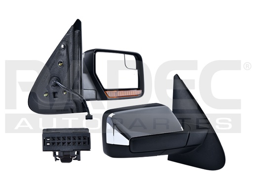 [018-1213-24] ESPEJO FD EXPEDITION 07-17 ELECTRICO C/DESENPANANTE C/DIRECCIONAL C/MEMORIA C/LUZ C/PUNTO CIEGO E/ABATIBLE CROMADO L/KING RANCH/LIMITED/BASE/XL/XLT V8 8CILINDROS 5.4L 4 PUERTAS DE
