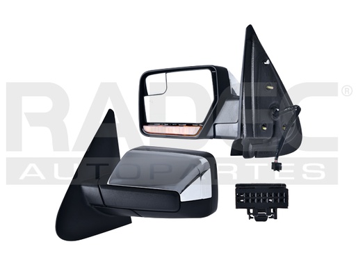 [018-1213-25] ESPEJO FD EXPEDITION 07-17 ELECTRICO C/DESENPANANTE C/DIRECCIONAL C/MEMORIA C/LUZ C/PUNTO CIEGO E/ABATIBLE CROMADO L/KING RANCH/LIMITED/BASE/XL/XLT V8 8CILINDROS 5.4L 4 PUERTAS IZ