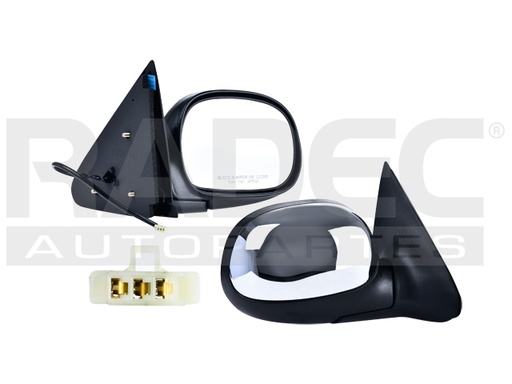 [018-1215-00] ESPEJO FD F-150 97-09 ELECTRICO CROMADO 3 PINES SVT/LIGHTNING/LARIAT/HARLEY/KING RANCH/BASE/XL/XLT V8 8CILINDROS 4.6/5.L 2/4 PUERTAS DER