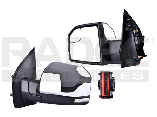 [018-1215-41] ESPEJO FD F-150 15-20 ELECTRICO CROMADO C/LUZ INFERIOR C/MEMORIA C/DIRECCIONAL C/DESEMPANANTE C/PUNTO CIEGO AUTOABATIBLE IZQ