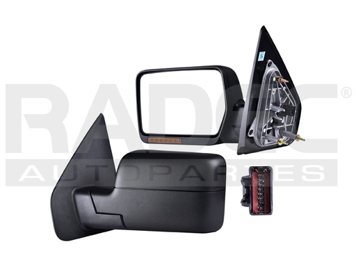 [018-1215-43] ESPEJO FD F-150 07-08 ELECTRICO C/DESEMPANANTE C/DIRECCIONAL (6 LEDS) CORRUGADO 7 PINES XTR/LARIAT/HARLEY/FX4/FX2/KING RANCH/LIMITED/XL/XLT V8 8CILINDROS 4.6/5.4L 2/4 PUERTAS IZQ