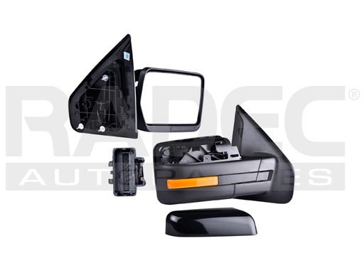 [018-1215-44] ESPEJO FD F-150 11-14 ELECTRICO P/PINTAR 3 PINES TREMOR/SVT/LARIAT/HARLEY/FX4/FX2/PLATINUM/KING RANCH/LIMITED/XL/XLT/STX V8 8CILINDROS 4.7/5.7L 2/4 PUERTAS DER