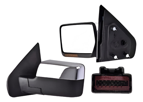 [018-1215-49] ESPEJO FD F-150 07-08 ELECTRICO C/DESEMPANANTE C/DIRECCIONAL (6LEDS) C/MEMORIA E/ABATIBLE CROMADO LIMITED/FX2/FX4/XL/STX V8 8CILINDROS 4.6/5.4L 2/4 PUERTAS IZQ