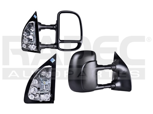 [018-1216-20] ESPEJO FD F-250 99-07 MANUAL TELESCOPICO CORRUGADO LARIAT/HARLEY/KING RANCH/XL/XLT/F-150/F-250/F-350/F-450/F-550 V8/V10 8/10 CILINDROS 5.4/6.0/6.8/7.3l 2/4 PUERTAS DER