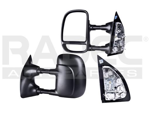 [018-1216-21] ESPEJO FD F-250 99-07 MANUAL TELESCOPICO CORRUGADO LARIAT/HARLEY/KING RANCH/XL/XLT/F-150/F-250/F-350/F-450/F-550 V8/V10 8/10 CILINDROS 5.4/6.0/6.8/7.3l 2/4 PUERTAS IZQ