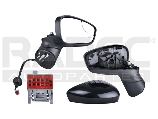 [018-1217-29] ESPEJO FD FIESTA 11-16 ELECTRICO C/DESENPANANTE C/PUNTO CIEGO P/PINTAR ST/SES/TITANIUM/SEL/SE/S L4 4CILINDROS 1.6L 4 PUERTAS IZQ