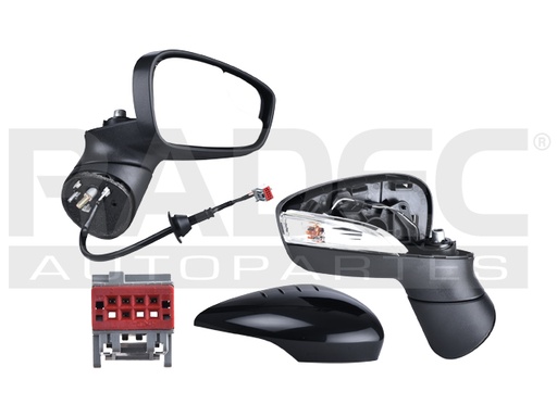 [018-1217-30] ESPEJO FD FIESTA 11-16 ELECTRICO C/DIRECCIONAL C/PUNTO CIEGO P/PINTAR ST/SES/TITANIUM/SEL/SE/S L4 4CILINDROS 1.6L 4 PUERTAS DER