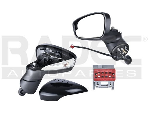 [018-1217-31] ESPEJO FD FIESTA 11-16 ELECTRICO C/DIRECCIONAL C/PUNTO CIEGO P/PINTAR ST/SES/TITANIUM/SEL/SE/S L4 4CILINDROS 1.6L 4 PUERTAS IZQ
