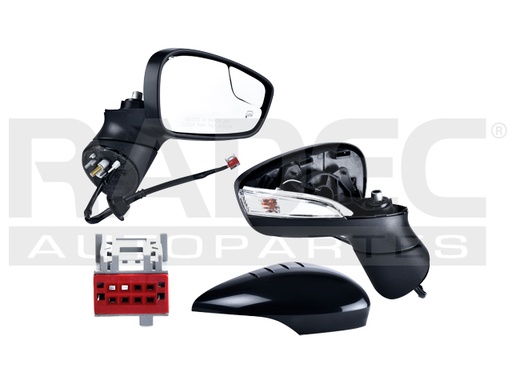 [018-1217-32] ESPEJO FD FIESTA 11-16 ELECTRICO C/DESENPANANTE C/DIRECCIONAL C/PUNTO CIEGO P/PINTAR ST/SES/TITANIUM/SEL/SE/S L4 4CILINDROS 1.6L 4 PUERTAS DER
