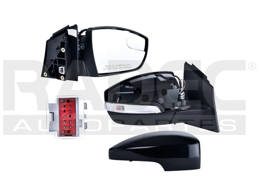 [018-1219-32] ESPEJO FD FOCUS 12-14 ELECTRICO C/DIRECCIONAL C/PUNTO CIEGO P/PINTAR 5 PINES ST/TITANIUM/SEL/SE/S L4 4CILINDROS 2.0L 4 PUERTAS DER