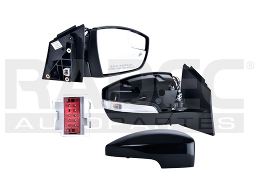 [018-1219-36] ESPEJO FD FOCUS 12-14 ELECTRICO C/DESEMPANANTE C/DIRECCIONAL C/PUNTO CIEGO C/LUZ INFERIOR P/PINTAR ST/TITANIUM/SEL/SE/S L4 4CILINDROS 2.0L 4 PUERTAS DER