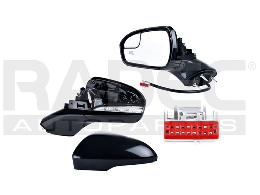 [018-1221-13] ESPEJO FD FUSION 13-16 ELECTRICO C/DESEMPANANTE C/DIRECCIONAL C/LUZ C/PUNTO CIEGO P/PINTAR TITANIUM/SE/S L4 4CILINDROS 1.5/2.0/2.5L 4 PUERTAS IZQ