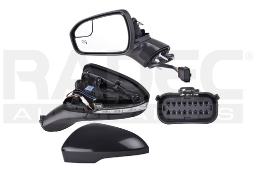 [018-1221-17] ESPEJO FD FUSION 17-20 ELECTRICO C/DESEMPANANTE C/DIRECCIONAL C/MEMORIA C/PUNTO CIEGO P/PINTAR SE/PLATINUM/TITANIUM/SPORT L4/V6 4/6CILINDROS 2.0/2.5/2.7L 4 PUERTAS IZQ