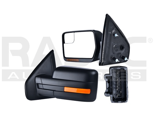 [018-1226-21] ESPEJO FD LOBO 09-14 ELECTRICO C/DESEMPANANATE C/DIRECCIONAL C/PUNTO CIEGO CORRUGADO IZQ