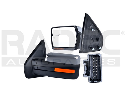 [018-1226-27] ESPEJO FD LOBO 09-14 ELECTRICO E/ABATIBLE C/DESENPANANTE C/DIRECCIONAL C/MEMORIA C/LUZ C/PUNTO CIEGO CROMADO IZQ