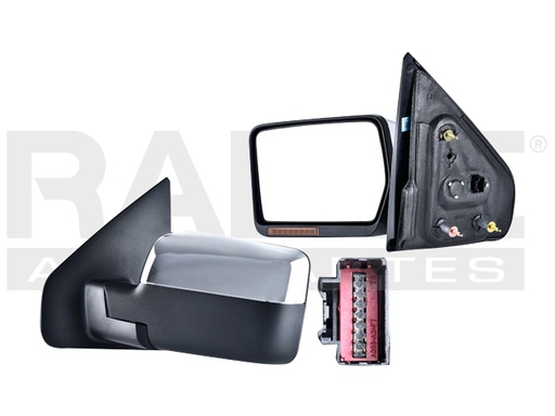 [018-1226-33] ESPEJO FD LOBO 04-08 ELECTRICO C/DESEMPANANTE C/DIRECCIONAL (8 LEDS) CROMADO 7 PINES LARIAT/HARLEY/FX4/KING RANCH/BASE/XL/XLT/STX IZQ