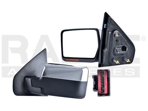 [018-1226-37] ESPEJO FD LOBO 04-08 ELECTRICO C/DESEMPANANTE C/DIRECCIONAL (6 LEDS) CROMADO 7 PINES XTR/LARIAT/HARLEY/FX4/FX2/KING RANCH/LIMITED/XL/XLT/STX IZQ