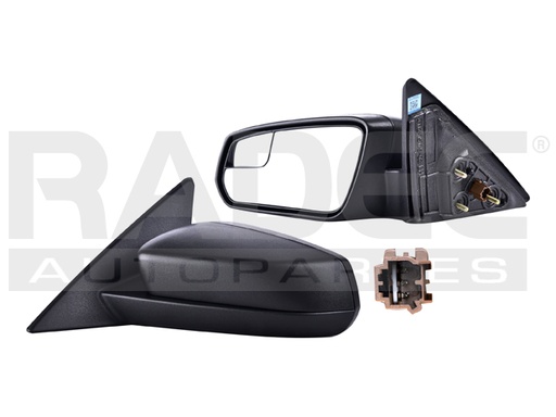 [018-1228-31] ESPEJO FD MUSTANG 10-12 ELECTRICO C/PUNTO CIEGO CORRUGADO SHELBY/ST/BASE/GT V6/V8 6/8CILINDROS 3.7/5.0/5.4L 2 PUERTAS IZQ