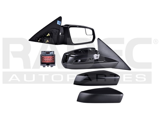 [018-1228-38] ESPEJO FD MUSTANG 13-14 ELECTRICO C/DESENPANANTE C/LUZ C/PUNTO CIEGO P/PINTAR/CORRUGADO BASE/GT/ST/SHELBY V6/V8 6/8CILINDROS 3.7/5.0/5.7L 2 PUERTAS DER