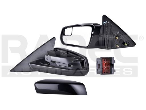 [018-1228-41] ESPEJO FD MUSTANG 13-14 ELECTRICO C/DESENPANANTE C/LUZ C/PUNTO CIEGO P/PINTAR BASE/GT/ST/SHELBY V6/V8 6/8CILINDROS 3.7/5.0/5.7L 2 PUERTAS IZQ