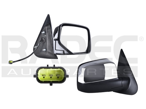 [018-1230-24] ESPEJO FD RANGER 05-09 ELECTRICO CROMADO 3 PINES DER
