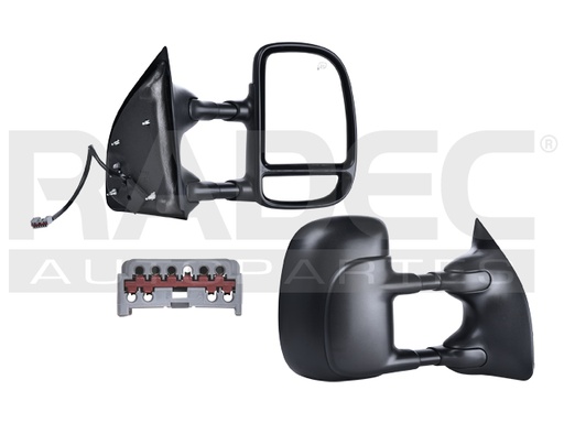 [018-1232-02] ESPEJO FD SUPER DUTY 99-06 ELECTRICO CORRUGADO 3 PINES LIMITED/XLS/EDDIE BAUER/XLT V8/V10 8/10CILINDROS 5.4/6.0/6.8L 4 PUERTAS DER