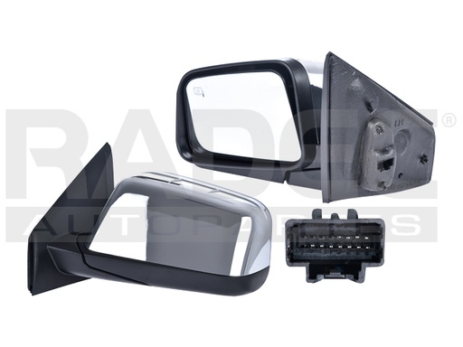 [018-1242-05] ESPEJO FD EDGE 07-11 ELECTRICO C/DESENPANANTE C/MEMORIA C/LUZ CROMADO PREMIUM/SEL/SE/LIMITED/BASE/SPORT V6 6CILINDROS 3.5L 4 PUERTAS IZQ