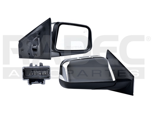 [018-1242-08] ESPEJO FD EDGE 07-11 ELECTRICO C/DESENPANANTE C/LUZ CROMADO SEL/SE/LIMITED/SPORT V6 6CILINDROS 3.5L 4 PUERTAS DER