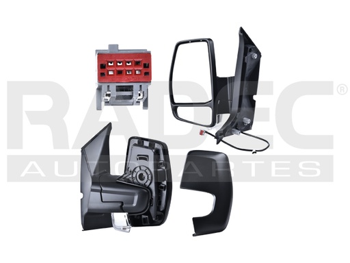 [018-1245-13] ESPEJO FD TRANSIT CUSTOM 14-20 MANUAL C/DIRECCIONAL CORRUGADO 3 PINES CARGO/PASAJEROS L4 4 CILINDROS 2.2L 5 PUERTAS IZQ