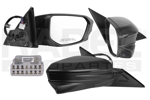 [018-1302-66] ESPEJO HD CIVIC 16-21 ELECTRICO C/DESENPANANTE C/CAMARA P/PINTAR 11 PINES TURBO PLUS/TOURING L4 4 CILINDROS 1.5/2.0L 4 PUERTAS DER