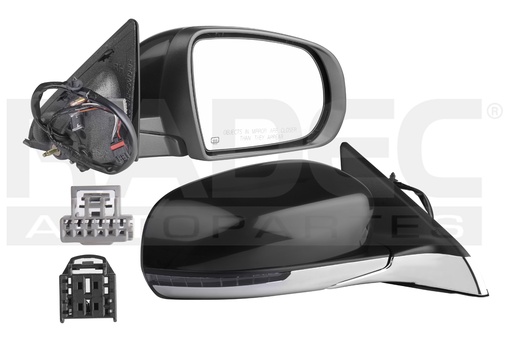 [018-1604-12] ESPEJO JP COMPASS 18-20 ELECTRICO C/DESENPANANTE C/DIRECCIONAL P/PINTAR 7 PINES LATITUD/LIMITED/NORTH/SPORT/TRAILHAWK L4 4 CILINDROS 2.4L 5 PUERTAS IZQ