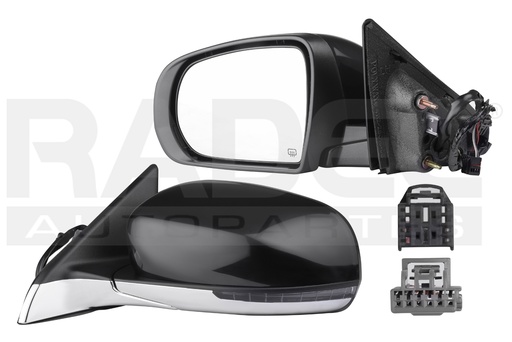 [018-1604-13] ESPEJO JP COMPASS 18-20 ELECTRICO C/DESENPANANTE C/DIRECCIONAL P/PINTAR 7 PINES LATITUD/LIMITED/NORTH/SPORT/TRAILHAWK L4 4 CILINDROS 2.4L 5 PUERTAS IZQ