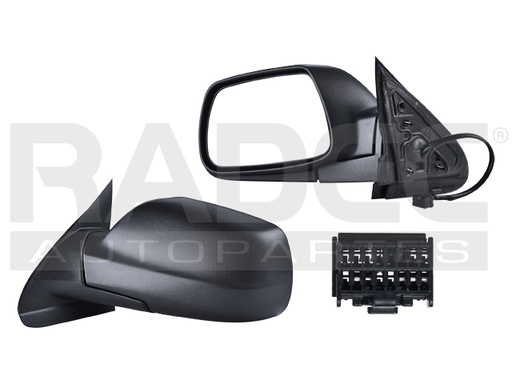[018-1605-09] ESPEJO JP GRAND CHEROKEE 05-10 ELECTRICO CORRUGADO 3 PINES SRT/SRT8/S/LAREDO/NORTH/OVERLAND/LIMITED V6/V8 6/8CILINDROS 3.0/3.7/4.7/5.7L 4 PUERTAS IZQ