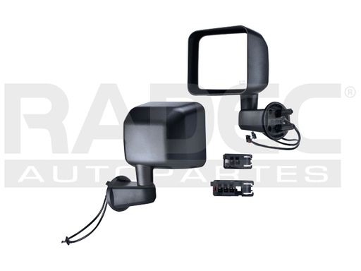 [018-1609-17] ESPEJO JP WRANGLER 07-18 ELECTRICO C/DESENPANANTE CORRUGADO 5 PINES UNLIMITED/SAHARA/RUBICON/SPORT V6 6CILINDROS 3.6/3.8L 4 PUERTAS IZQ