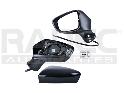 [018-1902-13] ESPEJO MZ 6 14-18 ELECTRICO C/DESEMPANANTE C/DIRECCIONAL P/PINTAR V/SV/GT/TOURING/SPORT/GX/GS L4 4CILINDROS 2.5L 4 PUERTAS IZQ