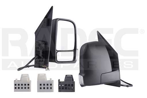 [018-2006-12] ESPEJO MC SPRINTER 18-20 ELECTRICO C/DESEMPANANTE C/DIRECCIONAL E/ABATIBLE CORRUGADO VAN/PASAJEROS/ CHASIS L4/V6 4/6 CILINDROS 2.1/3.0L 4/5 PUERTAS DER