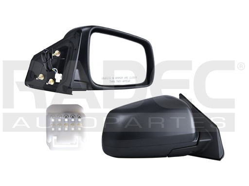[018-2205-04] ESPEJO MT LANCER 08-15 ELECTRICO P/PINTAR 3 PINES LIMITED/EVOLUTION/RALLIART/ES/DE/SE/GTS/GT L4 4CILINDROS 2.0/2.4L 4 PUERTAS DER