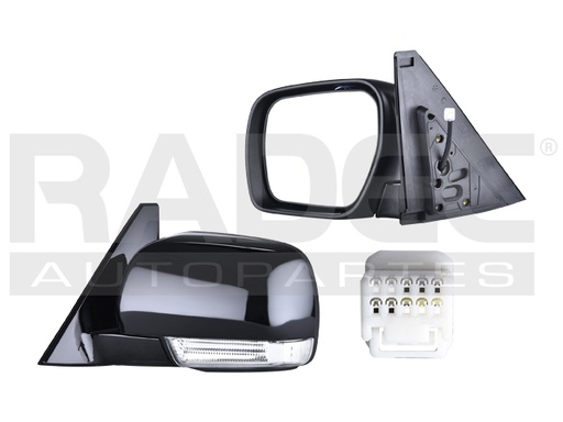 [018-2207-01] ESPEJO MT MONTERO LIMITED 10-14 ELECTRICO C/DIRECCIONAL NEGRO 5 PINES IZQ
